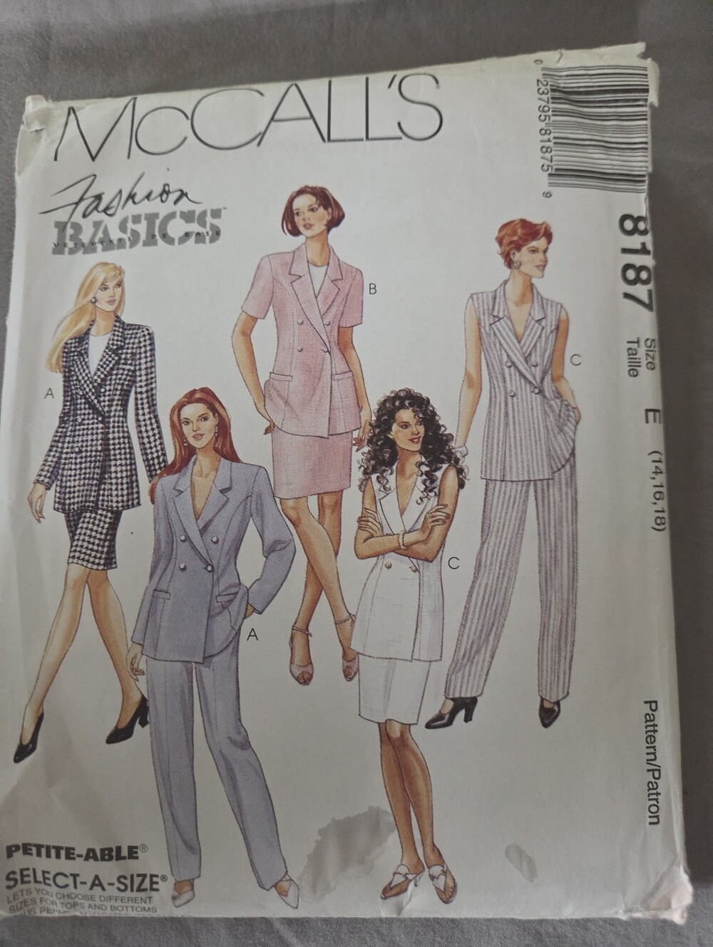 McCall's 8187 Fashion Basics Sewing Pattern Size 14-18